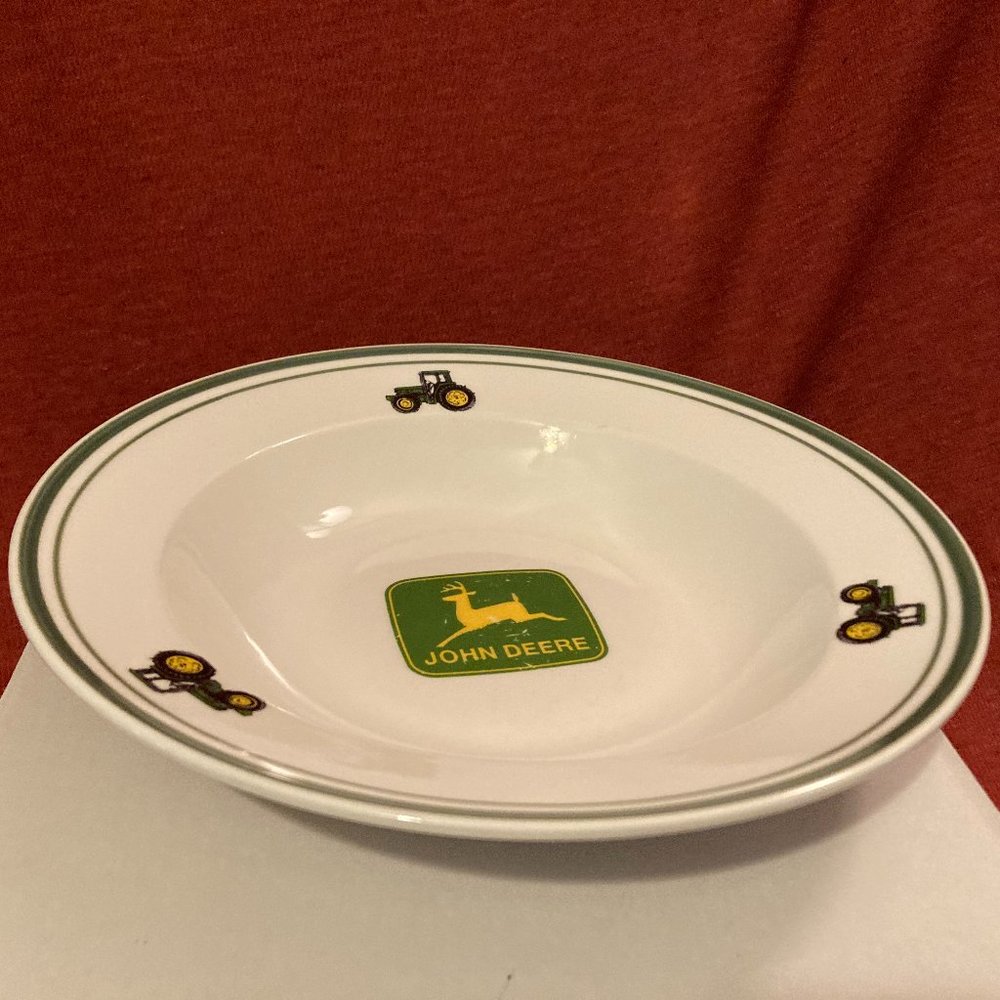 2002 Gibson JOHN DEERE Cereal/Soup/Pasta Rimmed Bowl-John Deere Logo-9" Dia-EUC